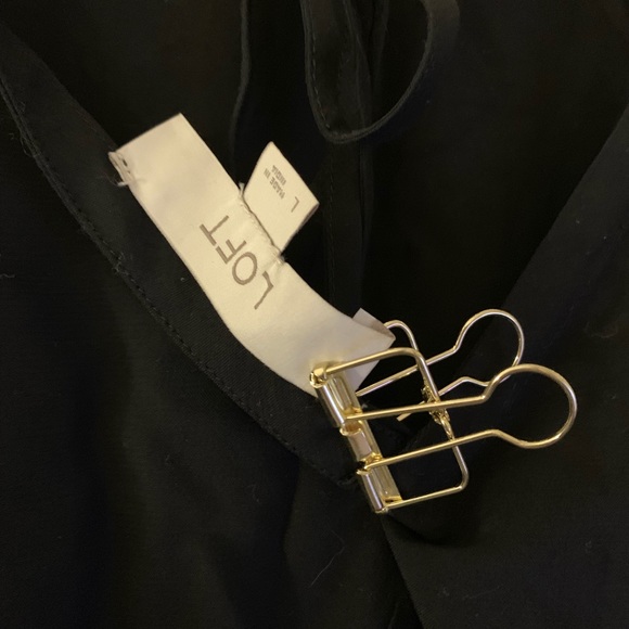 NWOT Ann Taylor LOFT Black Tie-Back Blouse - Picture 5 of 5